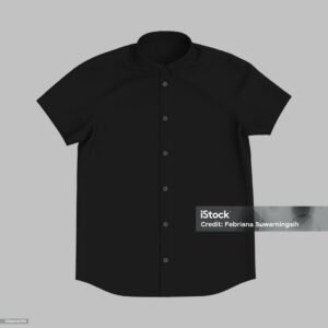 Classic Black Short Sleeve Button-Up Shirt